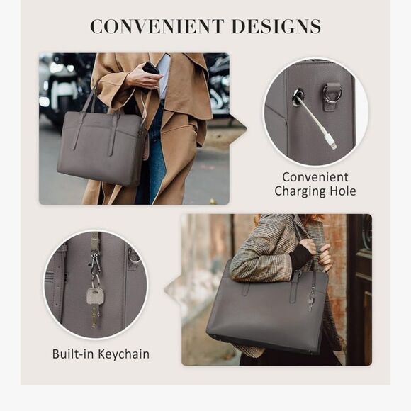 ECOSUSI Laptop Bag for Women 15.6 Inch Work Briefcase Tote Professional with Sho - Picture 7 of 7